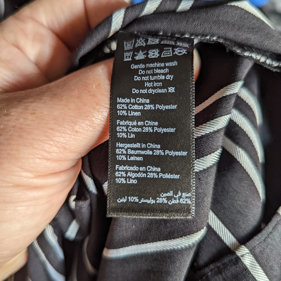 City Chic size 14 tiered button front striped, sleeveless dress. Black and white - Picture 3 of 5